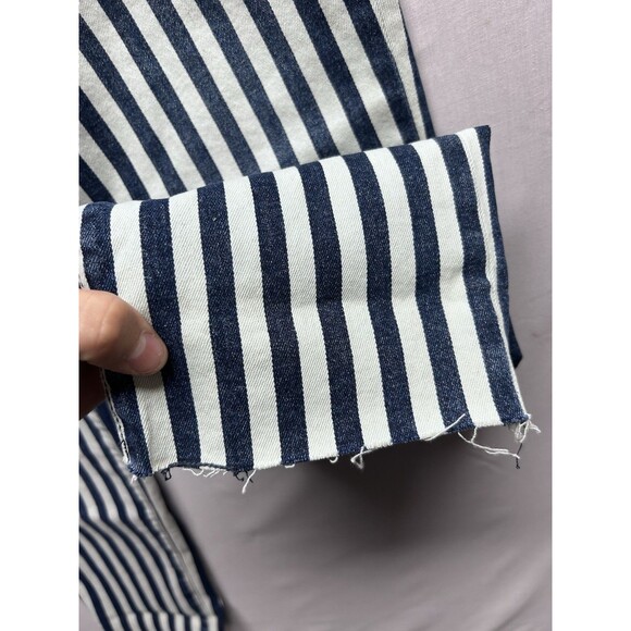 Kensie Vintage Luxe The Allie High Rise Slim Jeans Raw Hem Pinstripe Women’s 8 - Picture 4 of 10